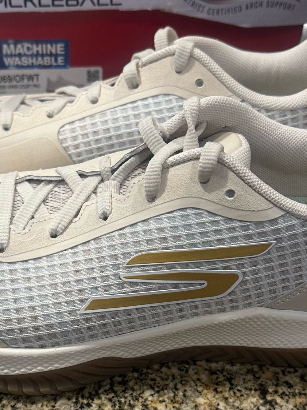 Skechers Viper Court Pro NEW Women’s 8.5 Pickleball Shoes Off White relaxed fit